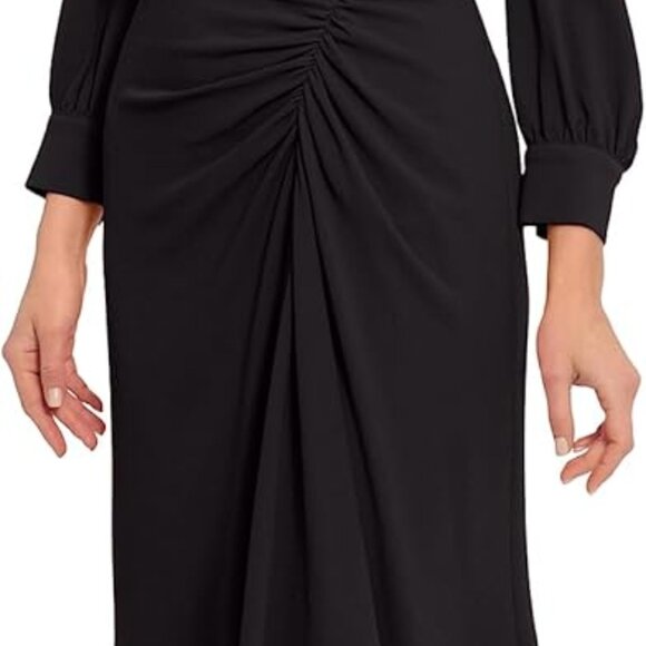 Women's Long Sleeve Catalina Crepe Dress Workwear Event Guest of Wedding - Picture 1 of 4